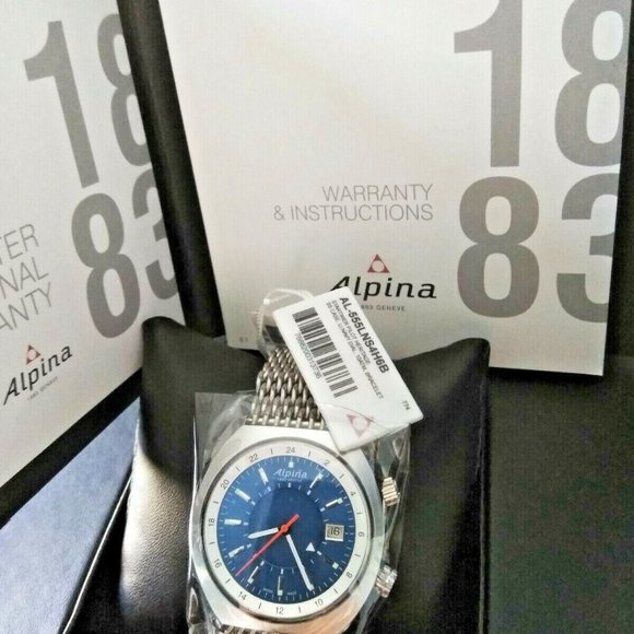 Alpina AL-555LNS4H6B Men's Watch Startimer Pilot Heritage Blue Dial Bracelet - Picture 6 of 7